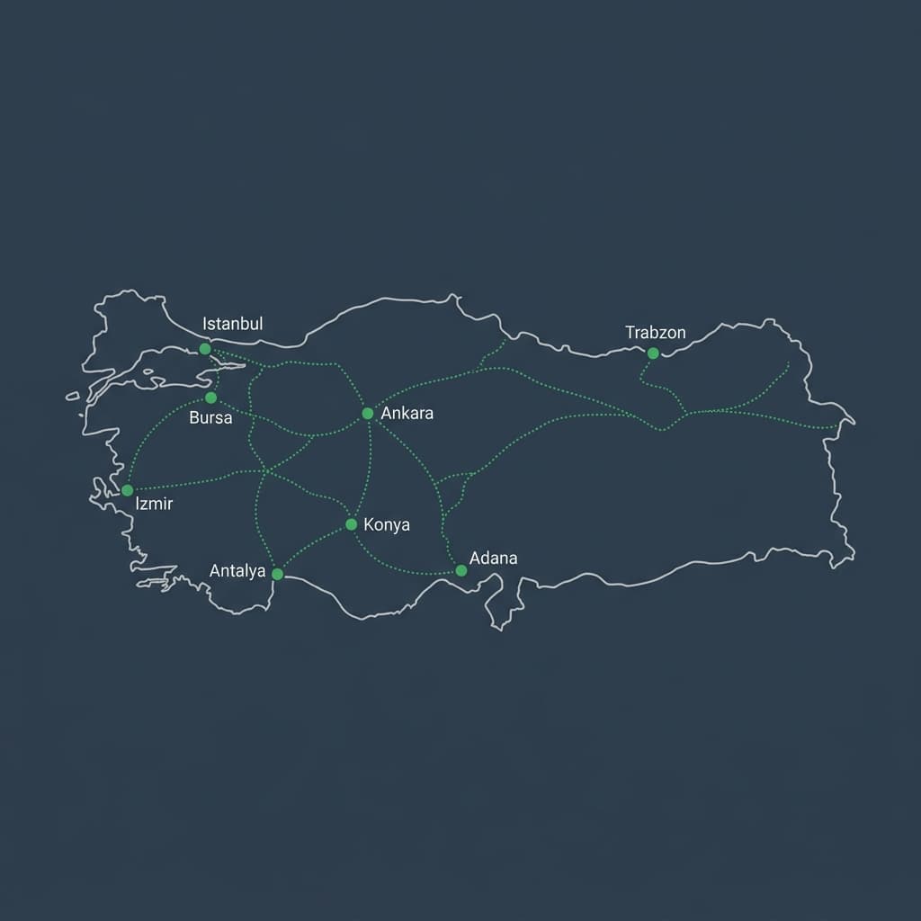 Türkiye rota haritası